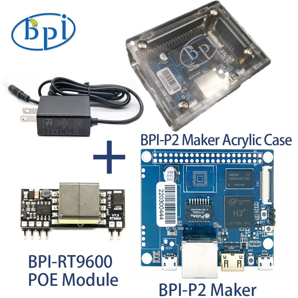 ٳ  BPI-P2 Ŀ ̽  POE  H2 +  ھ Cortex-A7 Mali400MP2 512M DDR3, TF ī , ȵ̵  